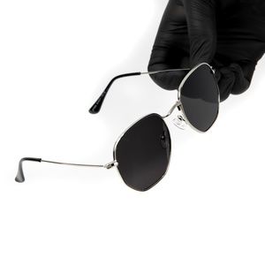 Black Tint Silver Frame Summer Sunglasses